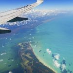 Aerilal view of the Caribbean sea.